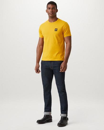 T-Shirt Belstaff Homme 1924 Jaune Coton Soldes ZM0521897